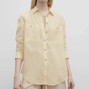 Club Monaco Linen Button Down Shirt in Banana Cream - 80% off MSRP!!